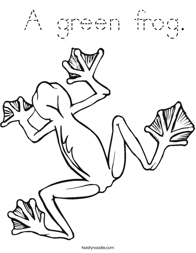  A green frog. Coloring Page