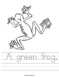 A green frog. Worksheet
