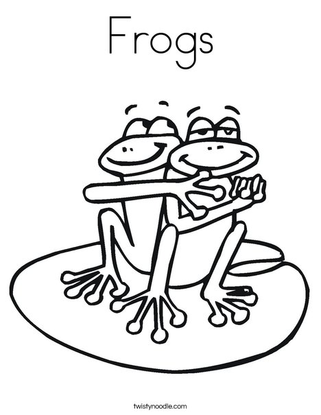 Two Frogs Coloring Page