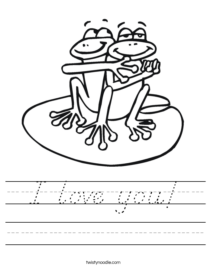 I love you! Worksheet