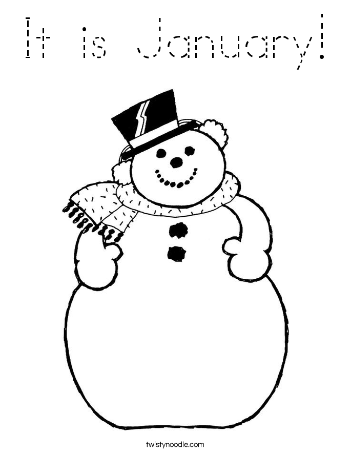 It is January! Coloring Page