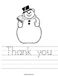 Thank you Worksheet