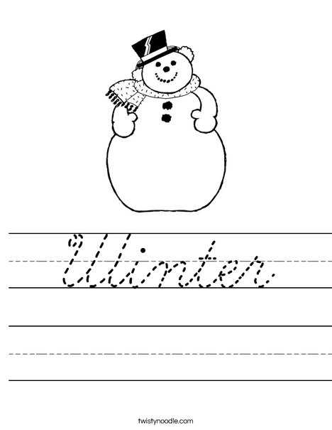 Frosty the Snowman Worksheet