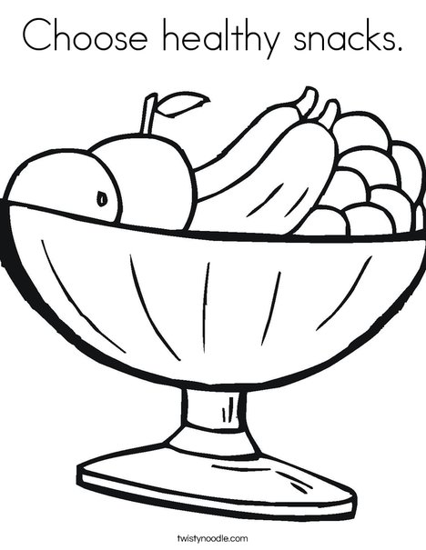 Choose healthy snacks Coloring - Choose Healthy Snacks Coloring Page Png 468x609 Q85