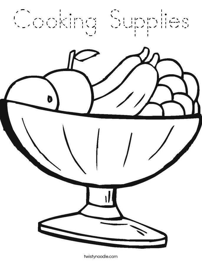 Cooking Supplies Coloring Page