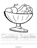 Cooking Supplies Worksheet