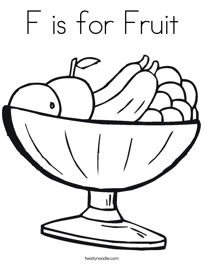 F is for Fruit Coloring Page