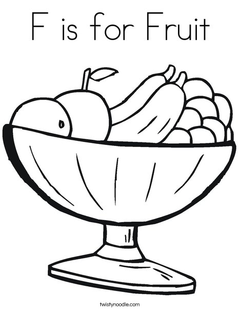 Download F is for Fruit Coloring Page - Twisty Noodle