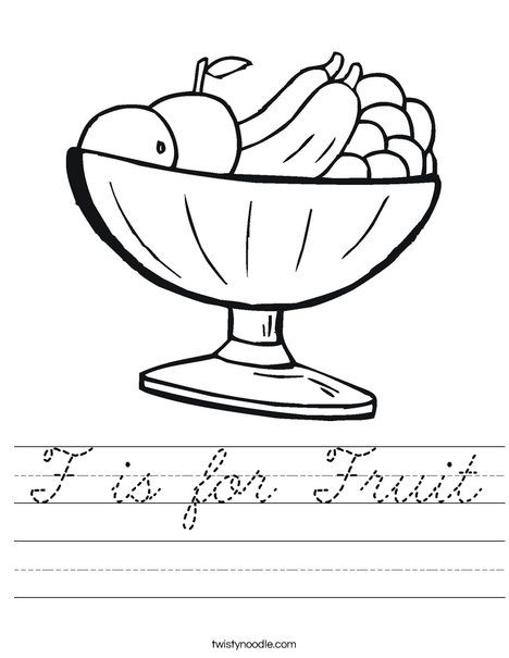 Fruit Bowl Worksheet