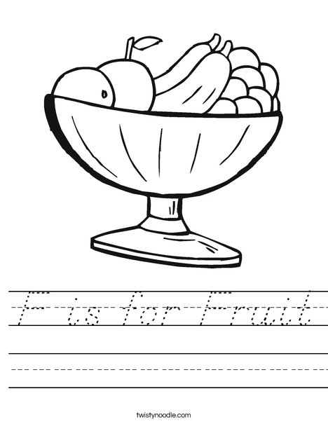 Fruit Bowl Worksheet