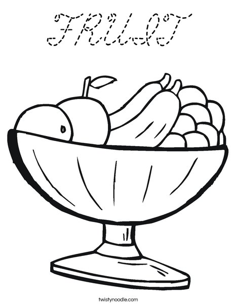 Fruit Bowl Coloring Page