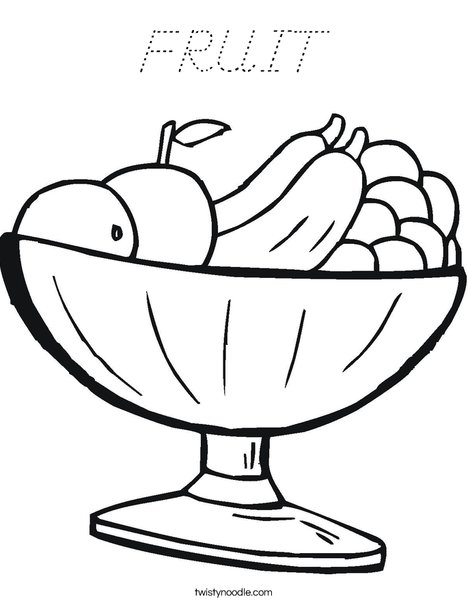 Fruit Bowl Coloring Page