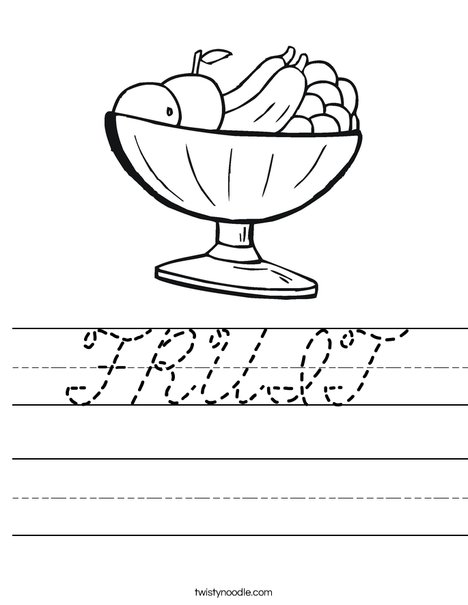 Fruit Bowl Worksheet