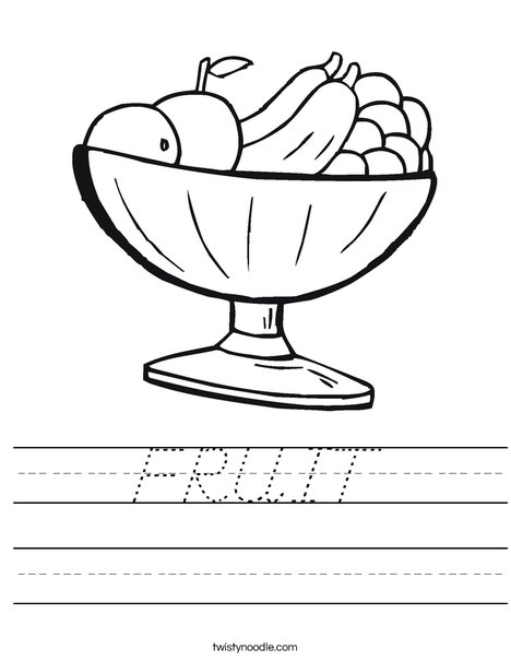Fruit Bowl Worksheet