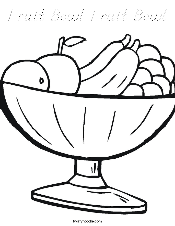 Fruit Bowl Fruit Bowl Coloring Page