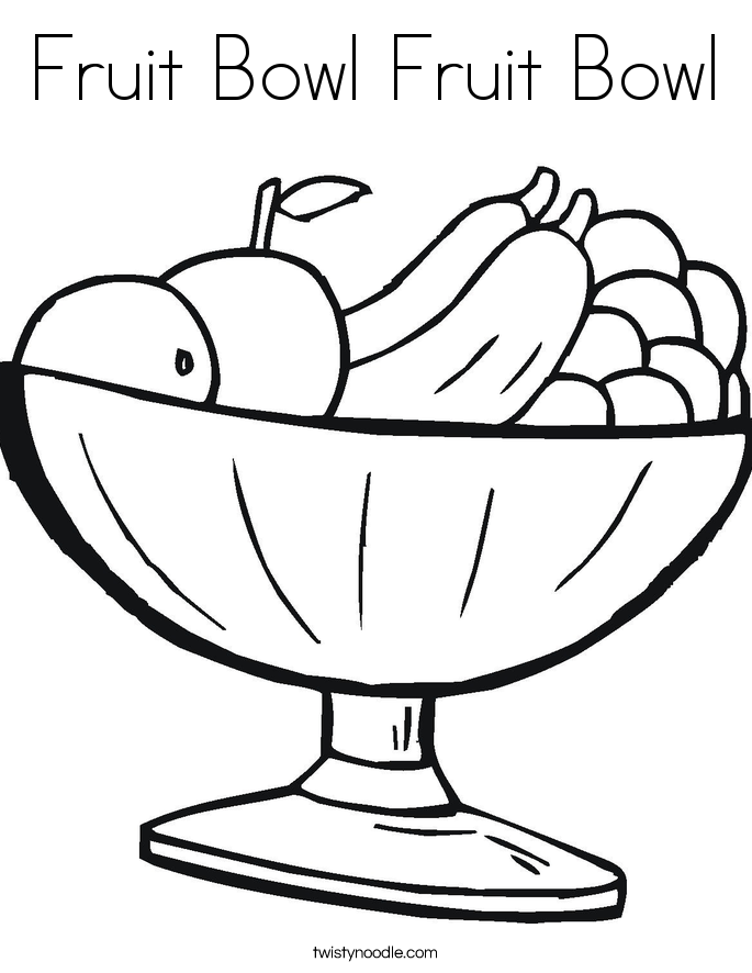 Fruit Bowl Fruit Bowl Coloring Page - Twisty Noodle