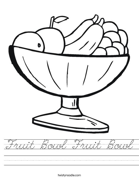 Fruit Bowl Worksheet