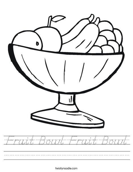 Fruit Bowl Worksheet