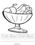 Fruit Bowl Fruit Bowl Worksheet