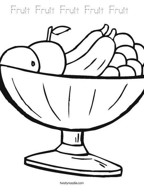 Fruit Bowl Coloring Page