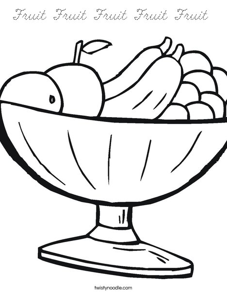 Fruit Bowl Coloring Page