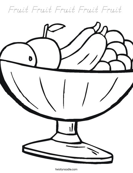Fruit Bowl Coloring Page