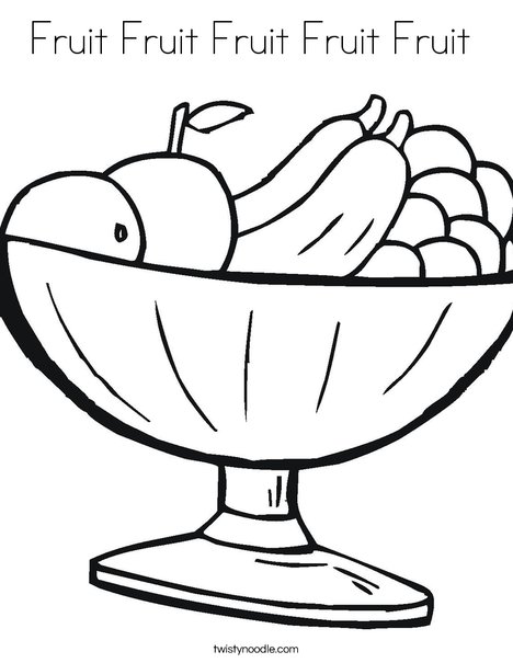 Fruit Bowl Coloring Page