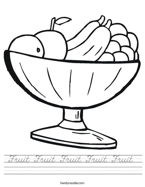 Fruit Bowl Worksheet