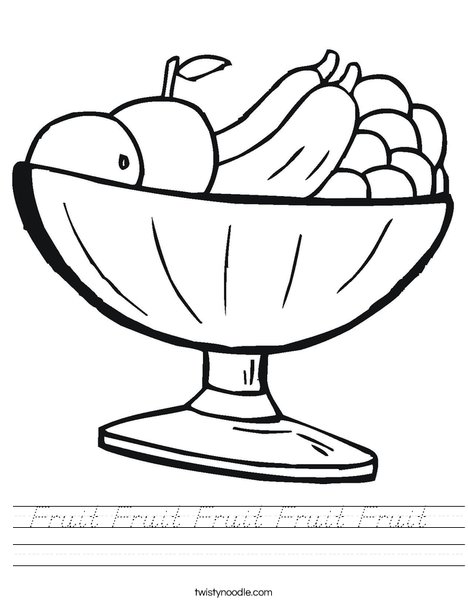 Fruit Bowl Worksheet