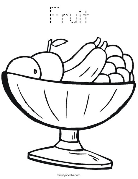 Fruit Bowl Coloring Page
