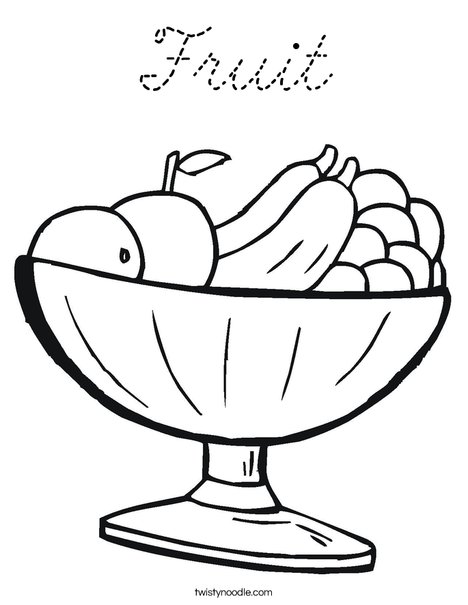 Fruit Bowl Coloring Page