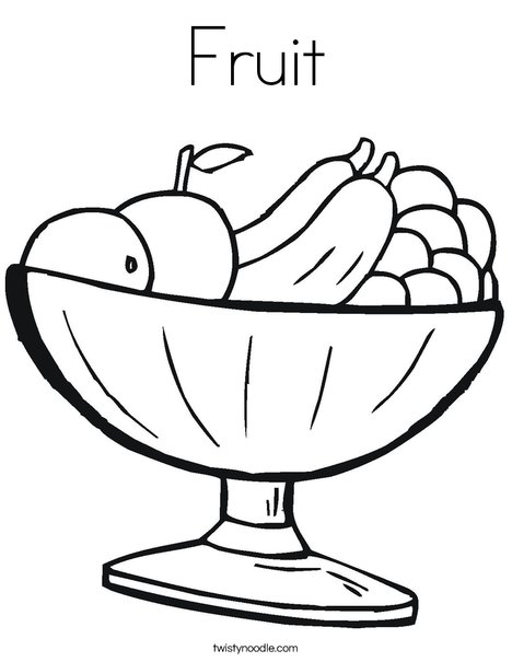 Fruit Bowl Coloring Page