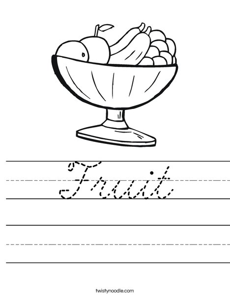 Fruit Bowl Worksheet