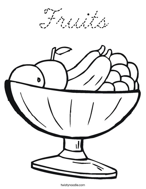 Fruit Bowl Coloring Page