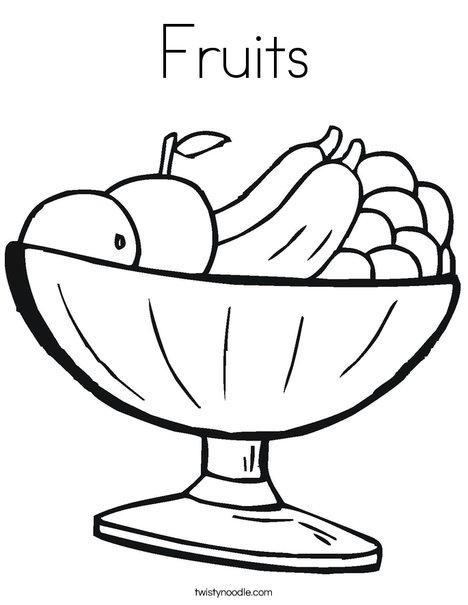 Fruit Bowl Coloring Page