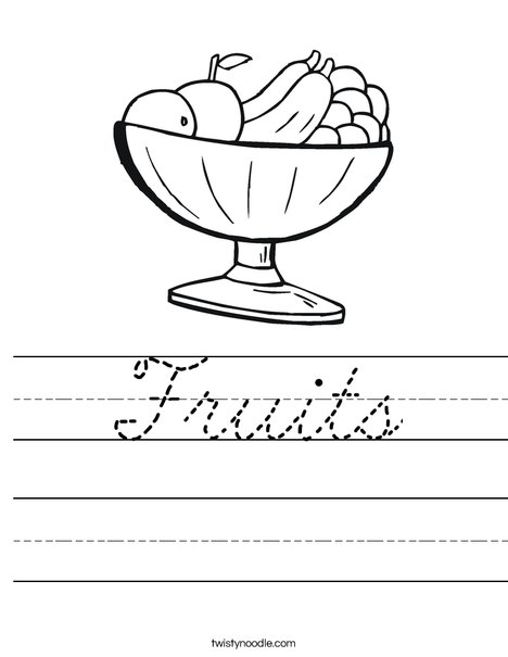 Fruit Bowl Worksheet
