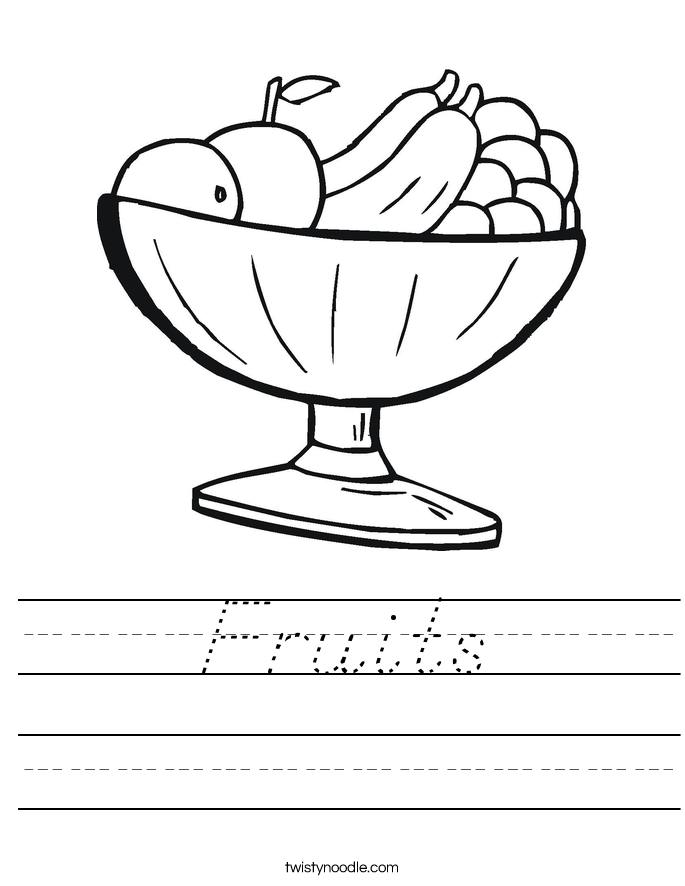 Fruits Worksheet