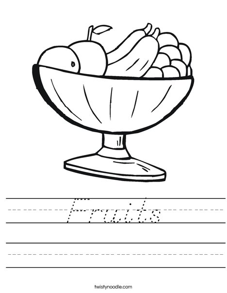Fruit Bowl Worksheet