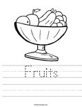 Fruits Worksheet