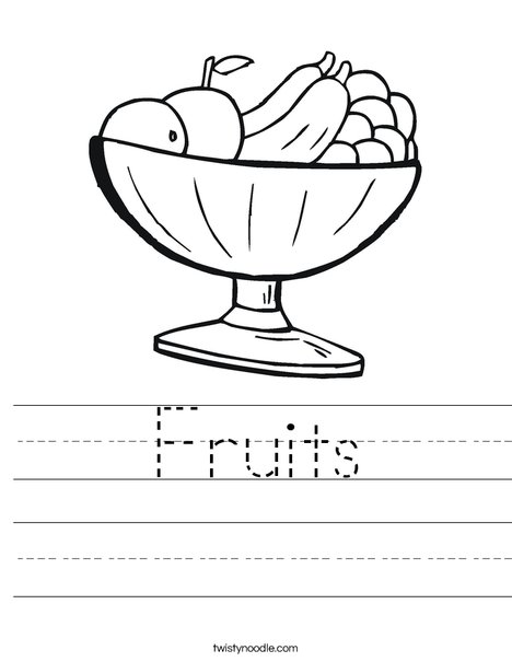 Fruit Bowl Worksheet