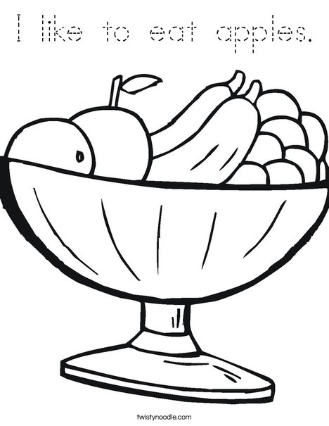 Fruit Bowl Coloring Page