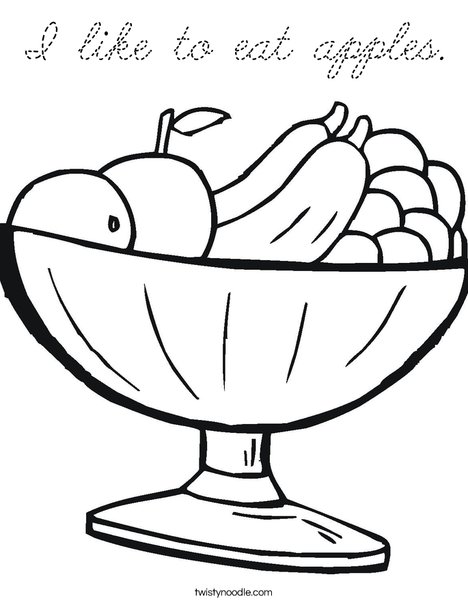 Fruit Bowl Coloring Page