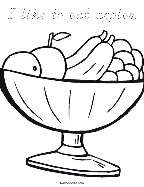 Fruit Bowl Coloring Page