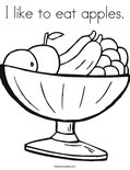 I like to eat apples. Coloring Page