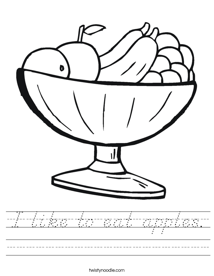 I like to eat apples. Worksheet