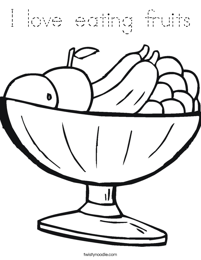 I love eating fruits Coloring Page