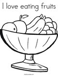 I love eating fruits Coloring Page
