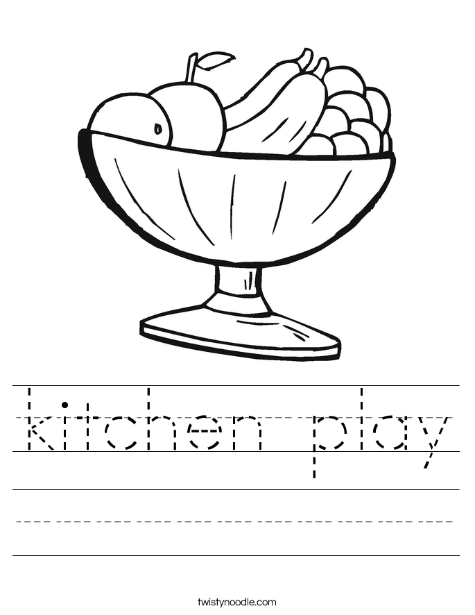 kitchen play Worksheet