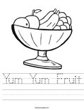 Yum Yum Fruit Worksheet