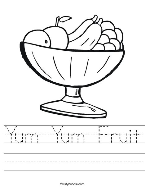 Fruit Bowl Worksheet